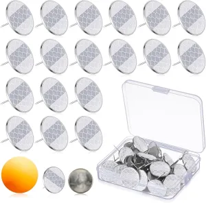 1 Inch Large Reflective Marking Trail Tacks Glow Bright Eyes Trail Markers Tacks Reflective Thumb Mark for Hunting Hiking Camping Tree Stand,50pcs