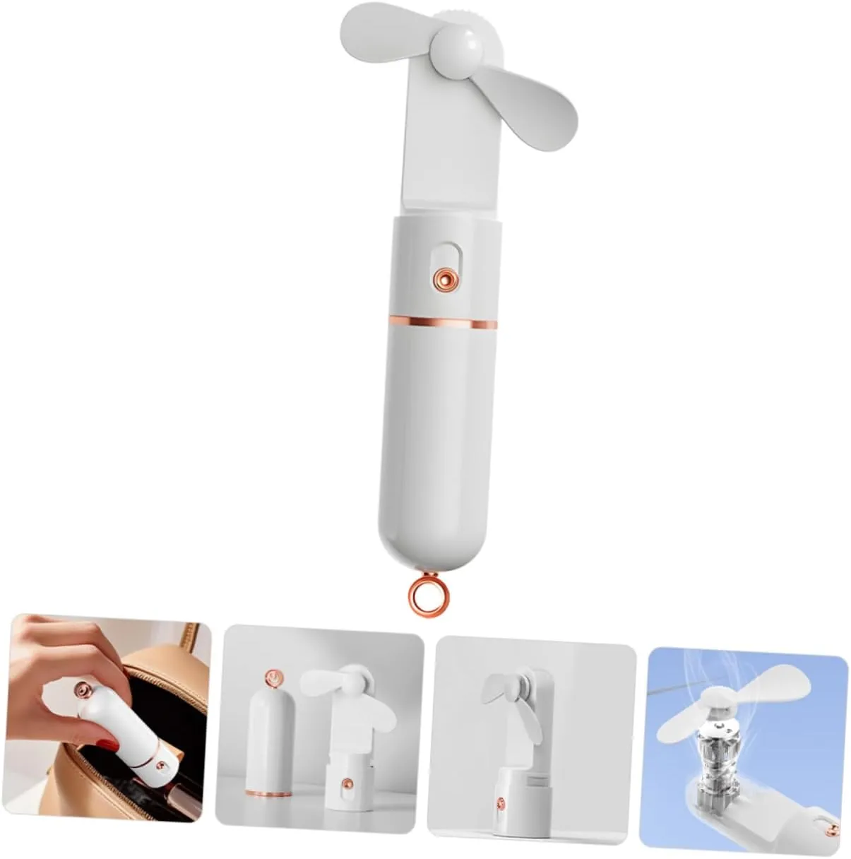 1 Set Rechargeable Handheld Fan Portable Fan with Speed Settings Compact Design for Pocket Handbag for Home Office Travel Battery Durable Material