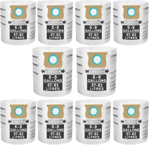 10 pack 90661 Type E Replacement Bags Compatible for Shop Vac 5-8 Gallon Bags,Type E - 90661 9066133;Type H 90671 9067133,Disposable Collection Filter Bags