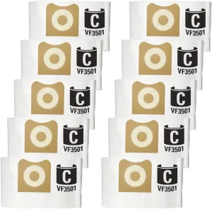 10 Packs VF3501 Size C Pleated Dust bags Compatible with Ridgid WD3050 WD45500 HD0600,Compatible with Workshop 3 to 4.5 gallon wet/dry vacs 6 gallon Nxt wet/dry vac Replacement 23738 WS32045F
