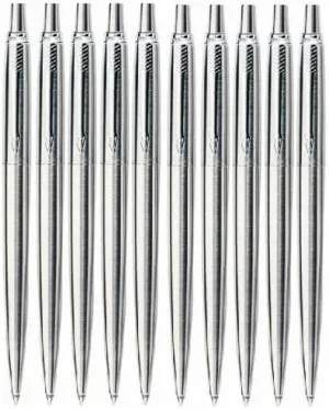 10 x PARKER JOTTER STAINLESS STEEL BALLPOINT with BLACK INK