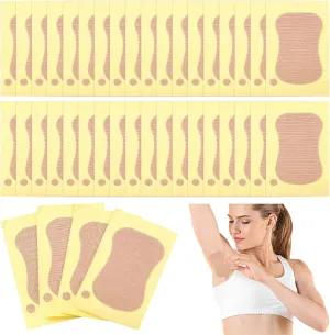 100-Pack Sweat Absorbent Pads, Cotton Armpit and Foot Moisture Absorbers, Disposable Stickers for Sports and Daily Wear, 3 X 4.7 in