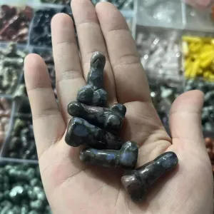 10pcs 1" Carved Penis/Phallus Red Spectrolite Penis Teenie Weenie Fertility
