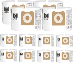 12 Pack 23738 VF3501 Size C Filter Bags Compatible with RIDGID 3-4.5 Gallon Wet Dry Vacuum,High-Efficiency Dust Collection Bags