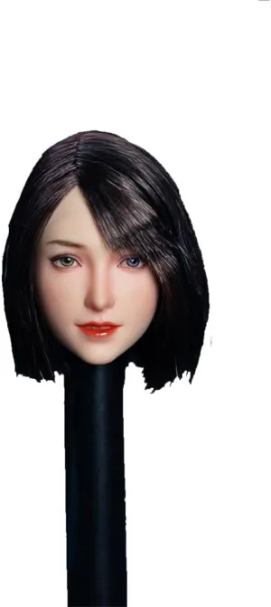 1/6 Scale Female Head Sculpt,12inch Figure Doll Accessories Asian Girl PVC Woman Soldier Head Carving Model Fit 12'' Miniature Action Figure Body
