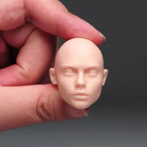 1/6 Scale Female Head Sculpt,Unpainted 12inch Collectible Figure Doll Beauty Girl Villa PVC Woman Soldier Head Carving Model Fit 12'' Miniature Action Figure Body