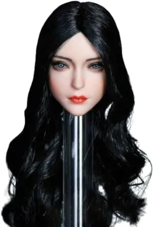 1:6 Scale Girl Makeup Head Sculpt Blue Eyes Fit 12'' Suntan Female PHicen Action Figure Body (A)