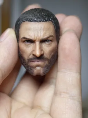 1/6 Scale Male Head Sculpt,12inch Collectible Figure Accessories Beard Strong Man Soldier Head Carving Model Doll Fit 12'' Miniature Action Figure