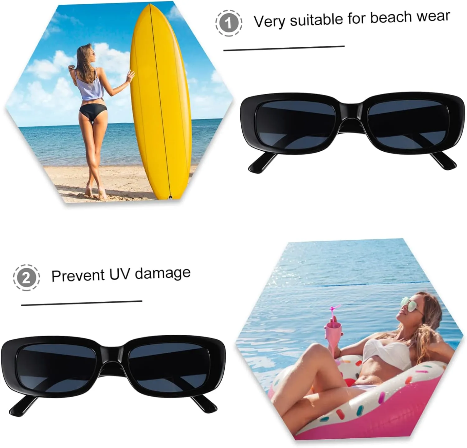 1pc Square Frame Sunglasses Lady Gifts Gift for Adults Oversized Glasses Sunglasses Black Oversized