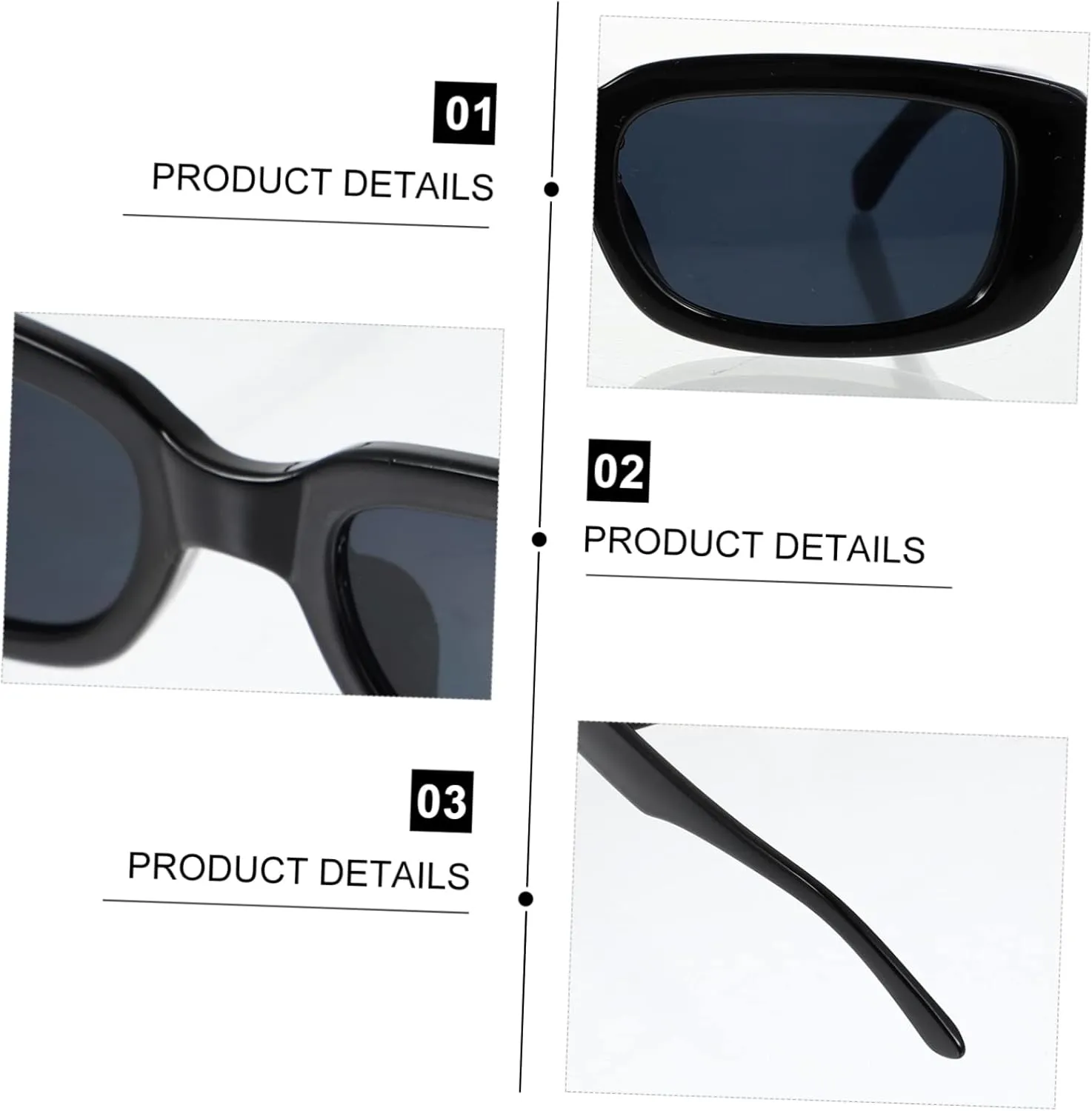 1pc Square Frame Sunglasses Lady Gifts Gift for Adults Oversized Glasses Sunglasses Black Oversized