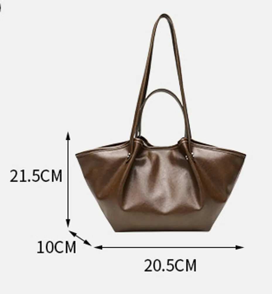 2 Pcs Tote Bag for Women 2025 Trendy Pleated Shoulder Bags PU Leather Work Travel Purses Ladies Top Handle Handbags