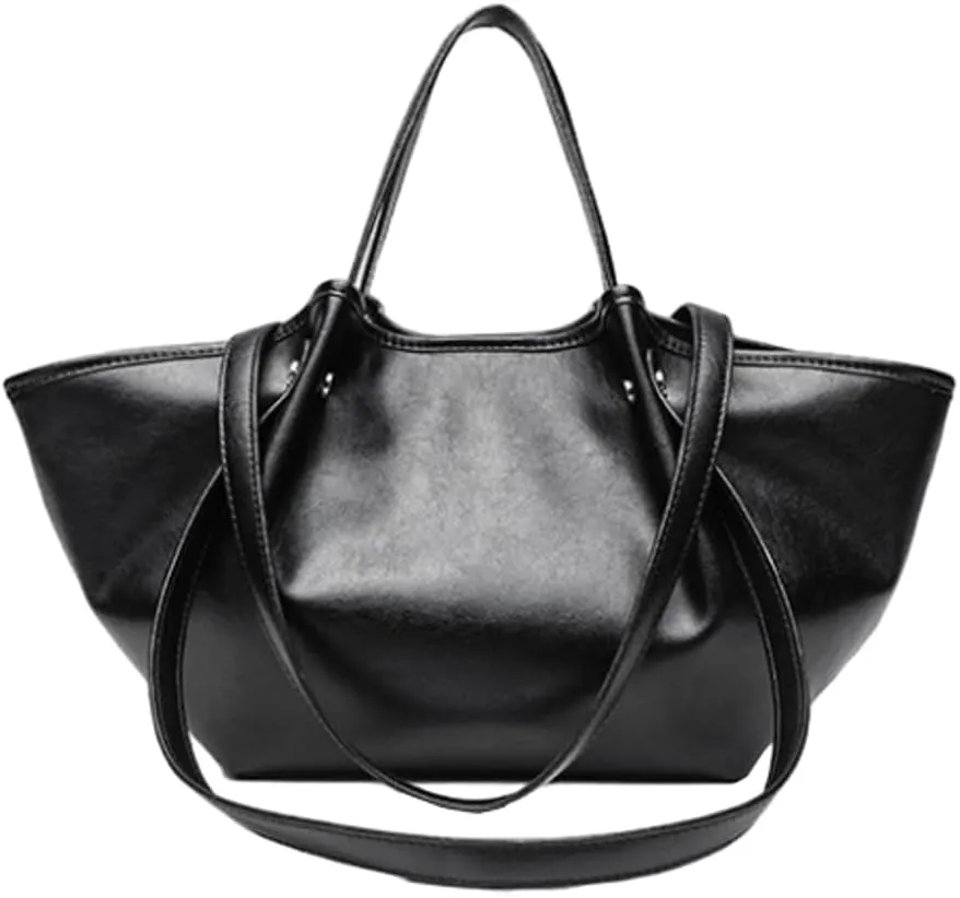 2 Pcs Tote Bag for Women 2025 Trendy Pleated Shoulder Bags PU Leather Work Travel Purses Ladies Top Handle Handbags