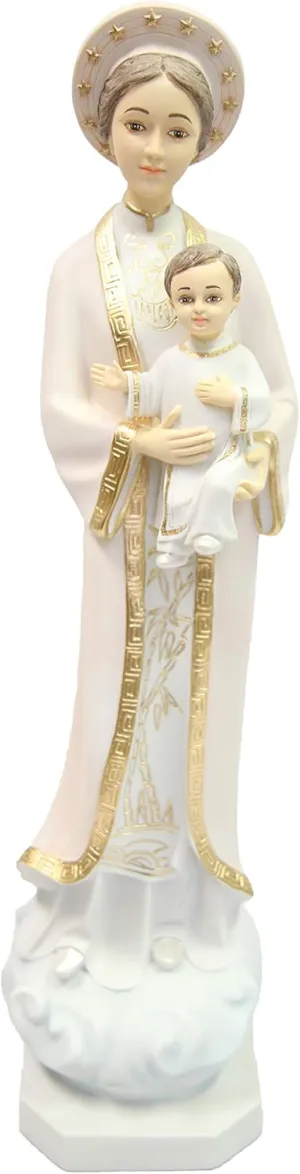 21 Inch Our Lady of La Vang Statue Indoor Outdoor Made in Italy
