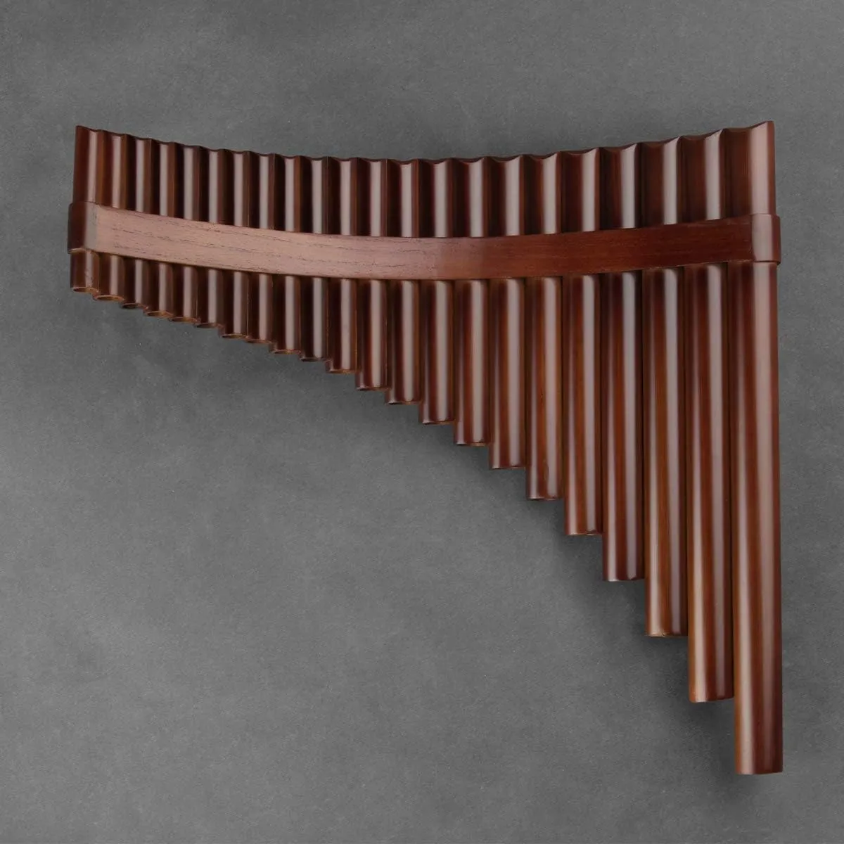 22/25 Pipes G Key Professional Pan Flute Chinese Traditional Musical Instrument Pan Pipes Easy to Learn with Exquisite Brown Pan Pipes Flute and Black Leather Bag (22-Right Hand)