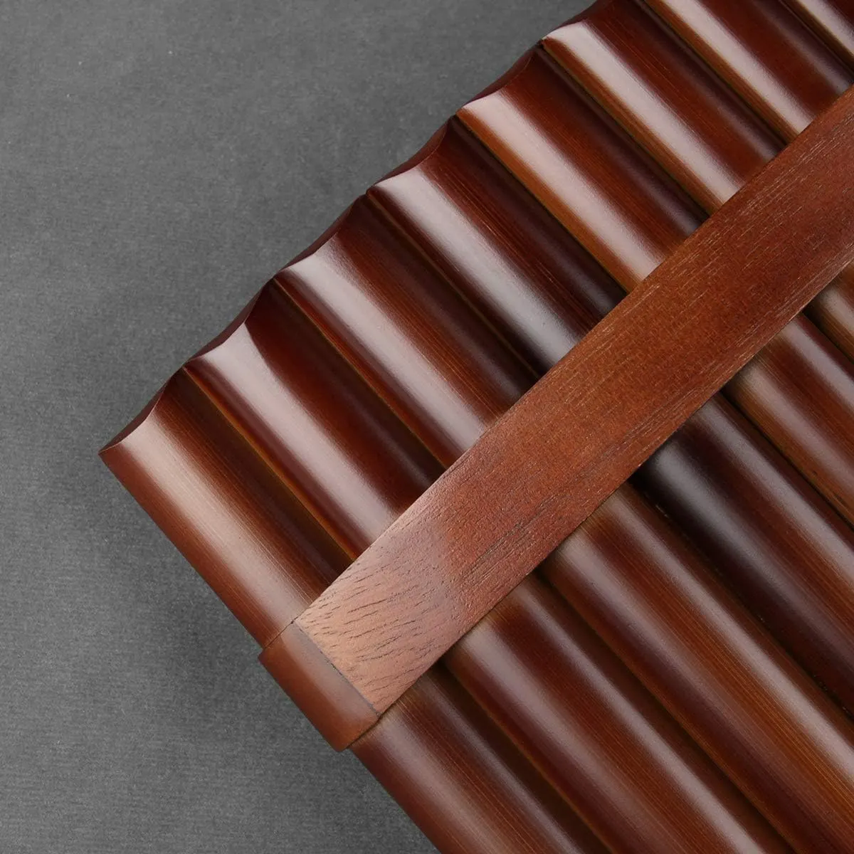 22/25 Pipes G Key Professional Pan Flute Chinese Traditional Musical Instrument Pan Pipes Easy to Learn with Exquisite Brown Pan Pipes Flute and Black Leather Bag (22-Right Hand)
