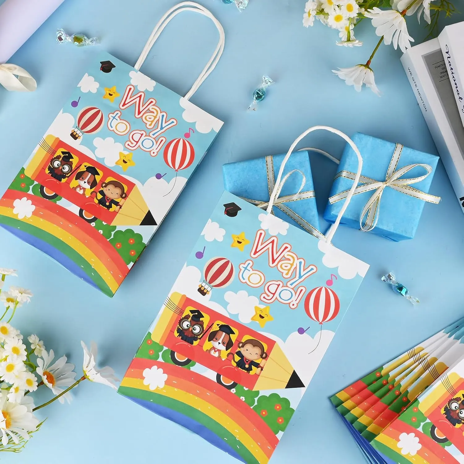 24 Pack Graduation Gift Bags with Handle, Congratulations You Did It Gift Paper Bags for Graduation Supplies (E)