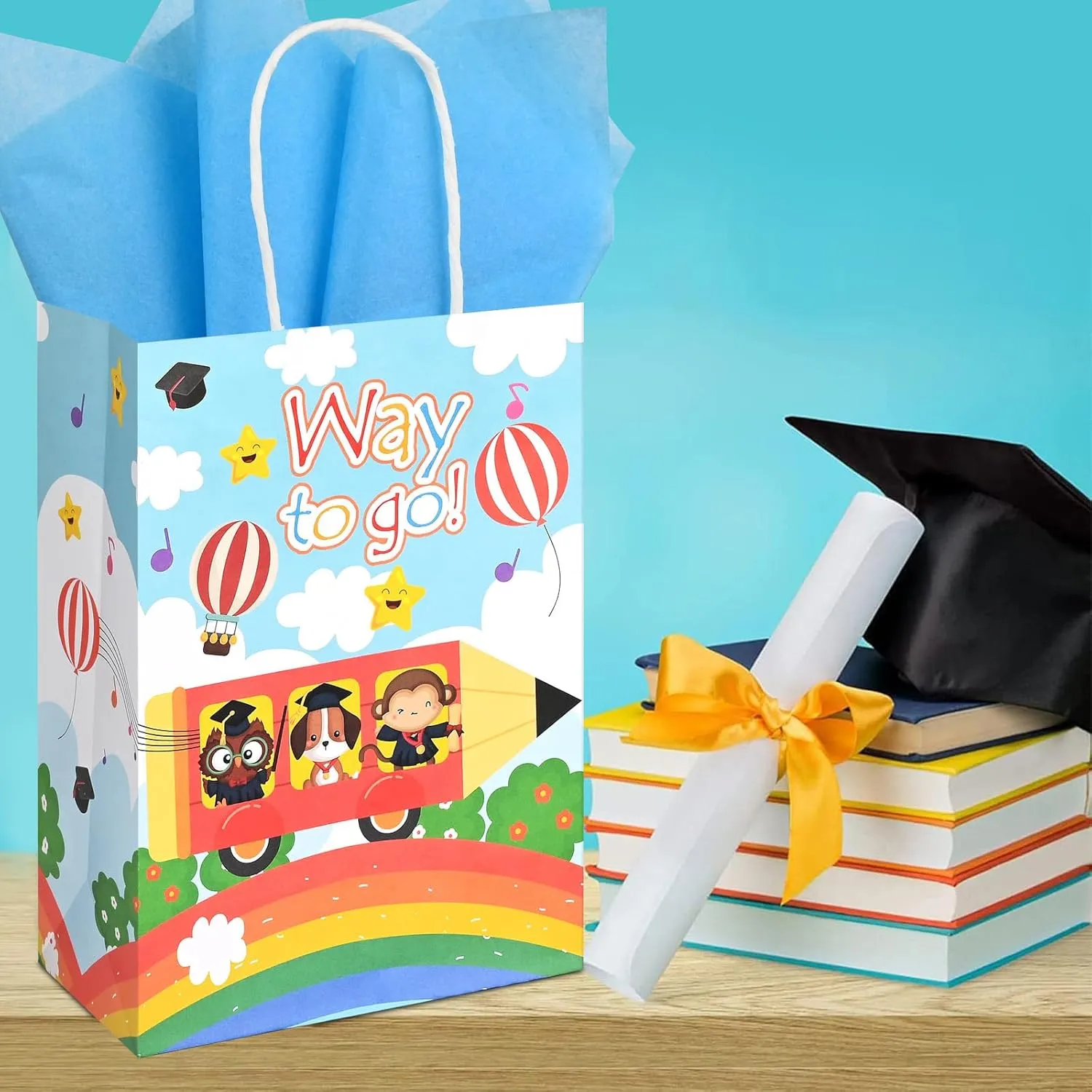 24 Pack Graduation Gift Bags with Handle, Congratulations You Did It Gift Paper Bags for Graduation Supplies (E)