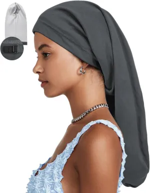 3 Size Satin Lined Sleep Caps for Braids,Dreadlocks Natural Curly Hair Adjustable
