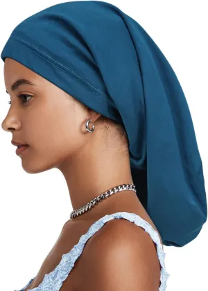3 Size Satin Lined Sleep Caps for Braids,Dreadlocks Natural Curly Hair Adjustable