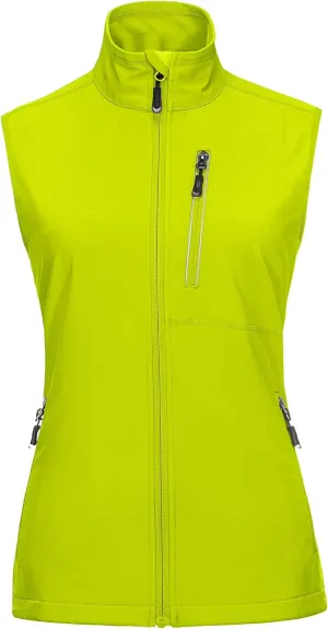 33,000ft Women's Lightweight Running Vest Outerwear with Pockets, Windproof Sleeveless Jacket for Golf Hiking Travel