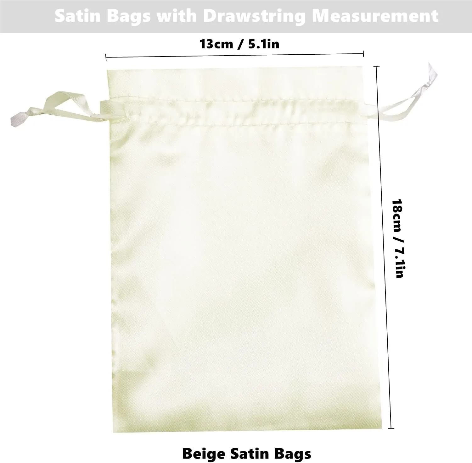 35 Pieces 5x7 Inches Beige Satin Gift Bags - Baby Shower Bags - Wedding Favour Bags - Fabric Drawstring Pouch - Jewelry Drawstring Pouches Party Supplies Christmas Party Wedding Favors