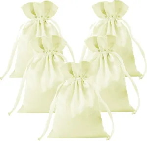 35 Pieces 5x7 Inches Beige Satin Gift Bags - Baby Shower Bags - Wedding Favour Bags - Fabric Drawstring Pouch - Jewelry Drawstring Pouches Party Supplies Christmas Party Wedding Favors