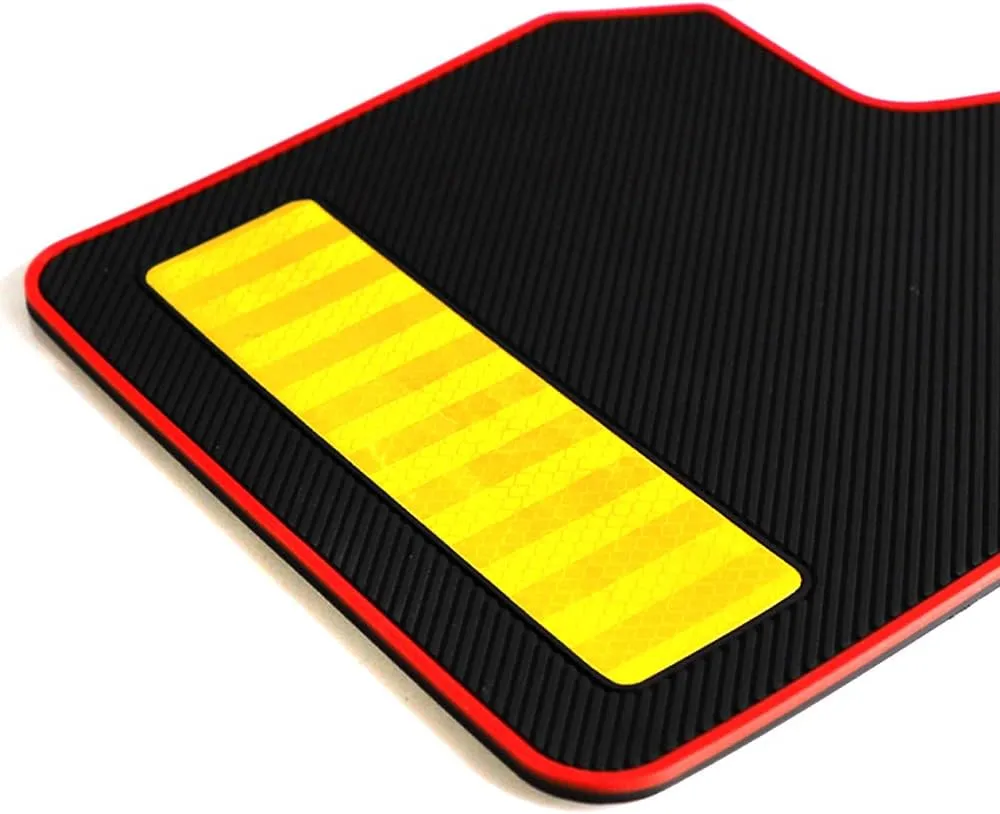 4 Pcs Car Mud Car Mud Flaps Reflective Soft Rubber Splash Guards Flaps Reflective Soft Rubber Car Safety Warning Reflective Mud Flaps No Collision for Universal Vehicle Modified (Yellow)