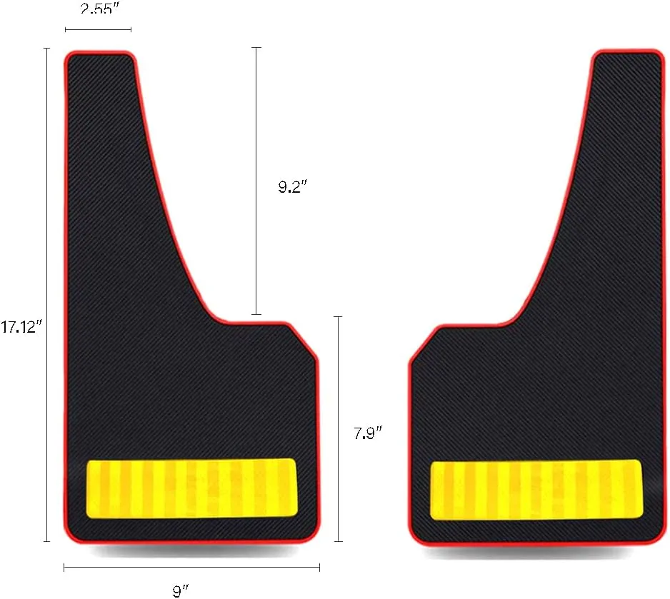 4 Pcs Car Mud Car Mud Flaps Reflective Soft Rubber Splash Guards Flaps Reflective Soft Rubber Car Safety Warning Reflective Mud Flaps No Collision for Universal Vehicle Modified (Yellow)