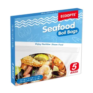 5×Seafood Boil Bags Large Size Boil Bag for fish, crab, shrimp, and veggies - cooking and storage bag (Large)