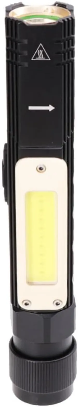90Degree Rechargeable Handheld Torch with Rotary Clip Cob with Magnetic Tail Head and Hidden Charging