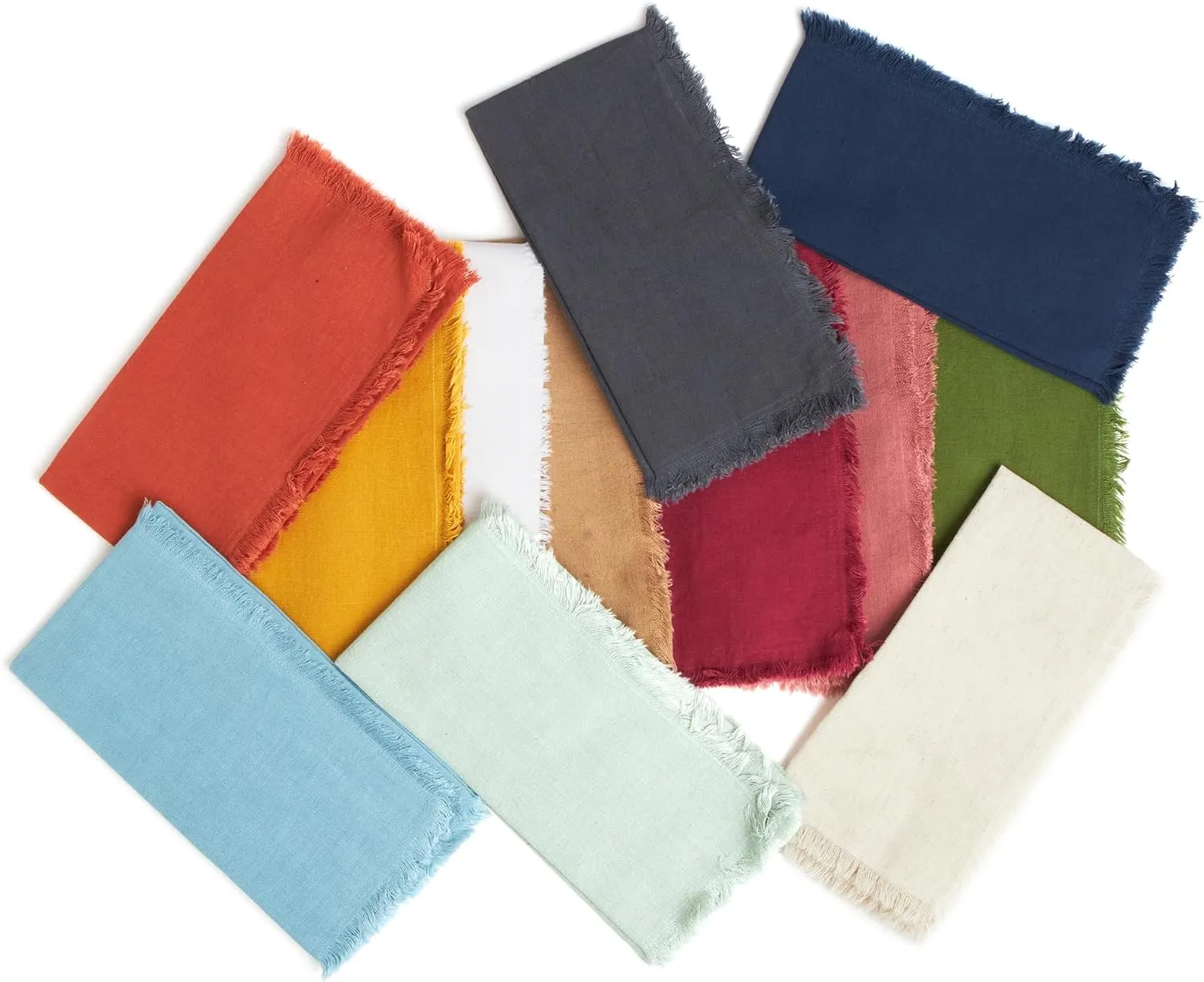 ACCENTHOME Natural Cotton Linen Napkin Set of 12 18x18 inch Dinner Napkins - Washable Soft Premium Hotel Quality Reusable Hemmed Edges Napkins Perfect Table Linens for Family Dinners, Weddings