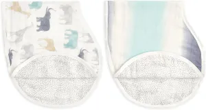 aden   anais Silky Soft Bamboo Viscose Burpy Bib – Multi-Use, Absorbent 4-Layer Burp Cloth and Full-Coverage Snap-Closure Baby Bib in One, Lap-Shoulder Drool Cloth, 22.5” X 11”, 2-Pack, Expedition