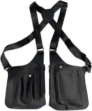 Adjustable Pu Leather Shoulder Bag, Double Shoulder Armpit Bag, Double Shoulder Pouch for Men Women