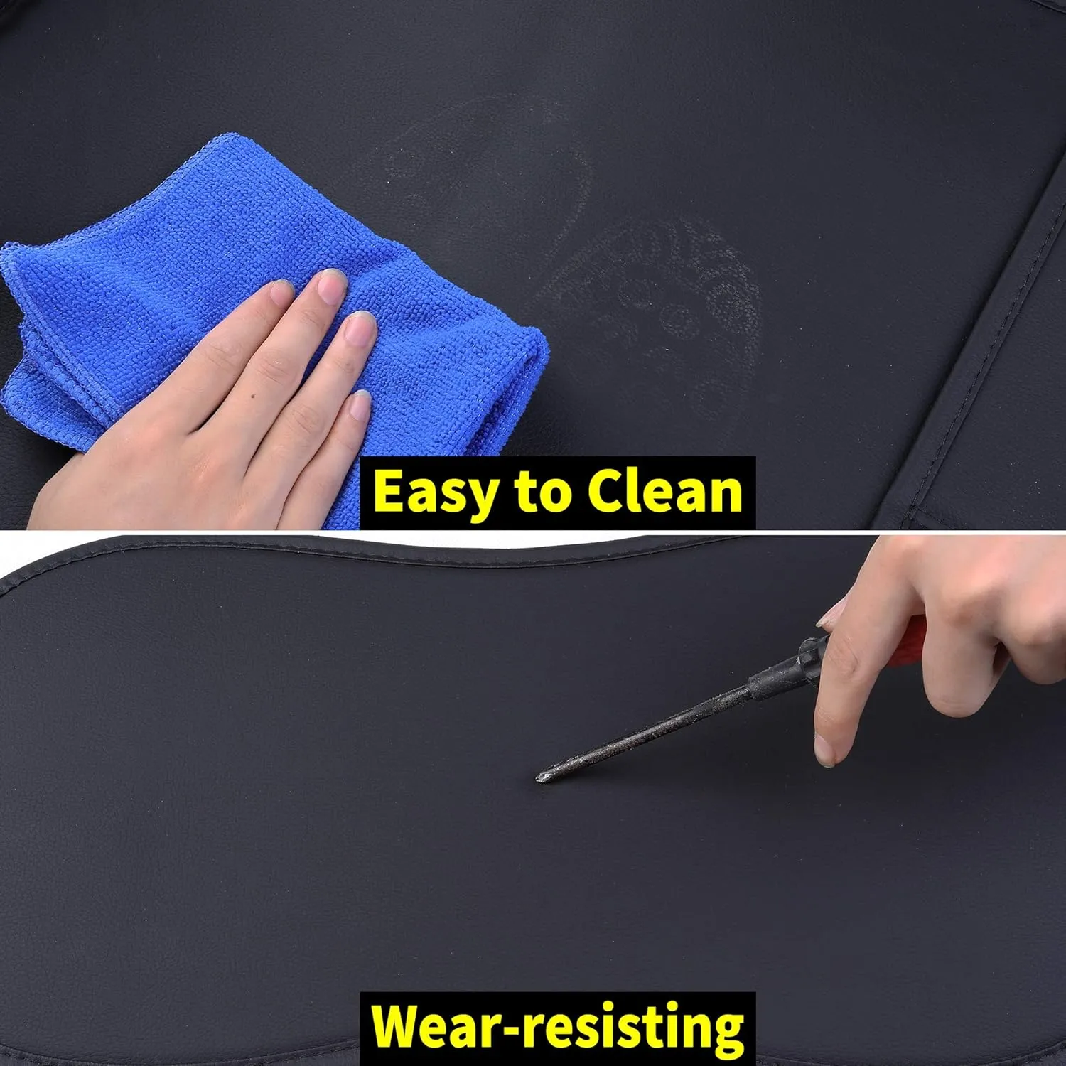 Aierxuan Front Seat Covers for Cars Leather Waterproof Cushions Universal Fit for Honda Accord Civic Toyota Corolla Highlander Ford Focus Fiesta Fusion Escape Nissan (2 PCS Front, Black-Green)