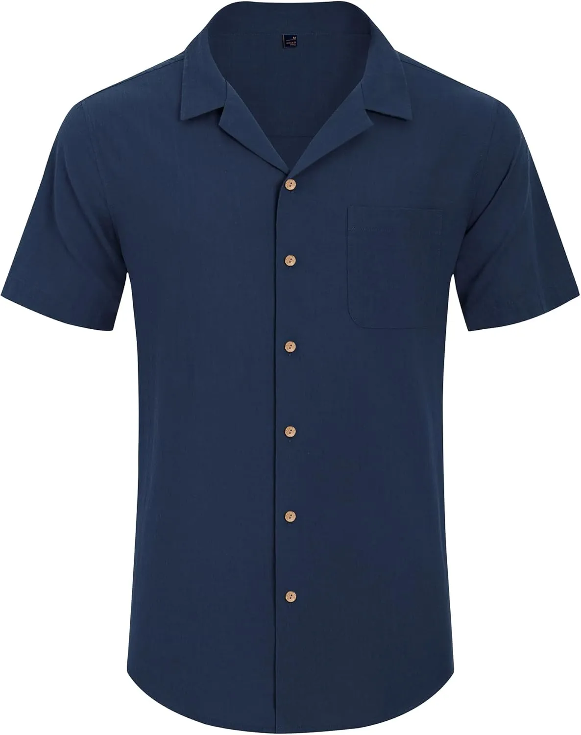 Alimens & Gentle Mens Linen Shirts Short Sleeve Button Down Shirts Cotton Summer Beach Cuban Shirts Vacation Hawaiian Shirts