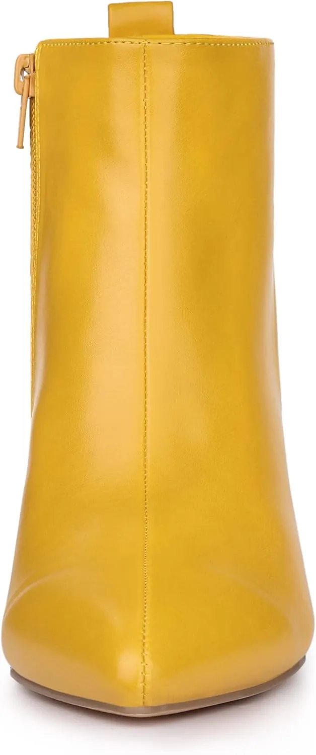 Allegra K Women's Pointed Toe Side Zipper Stiletto Heels Ankle Boots