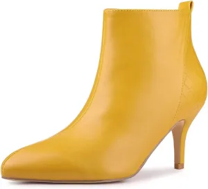 Allegra K Women's Pointed Toe Side Zipper Stiletto Heels Ankle Boots