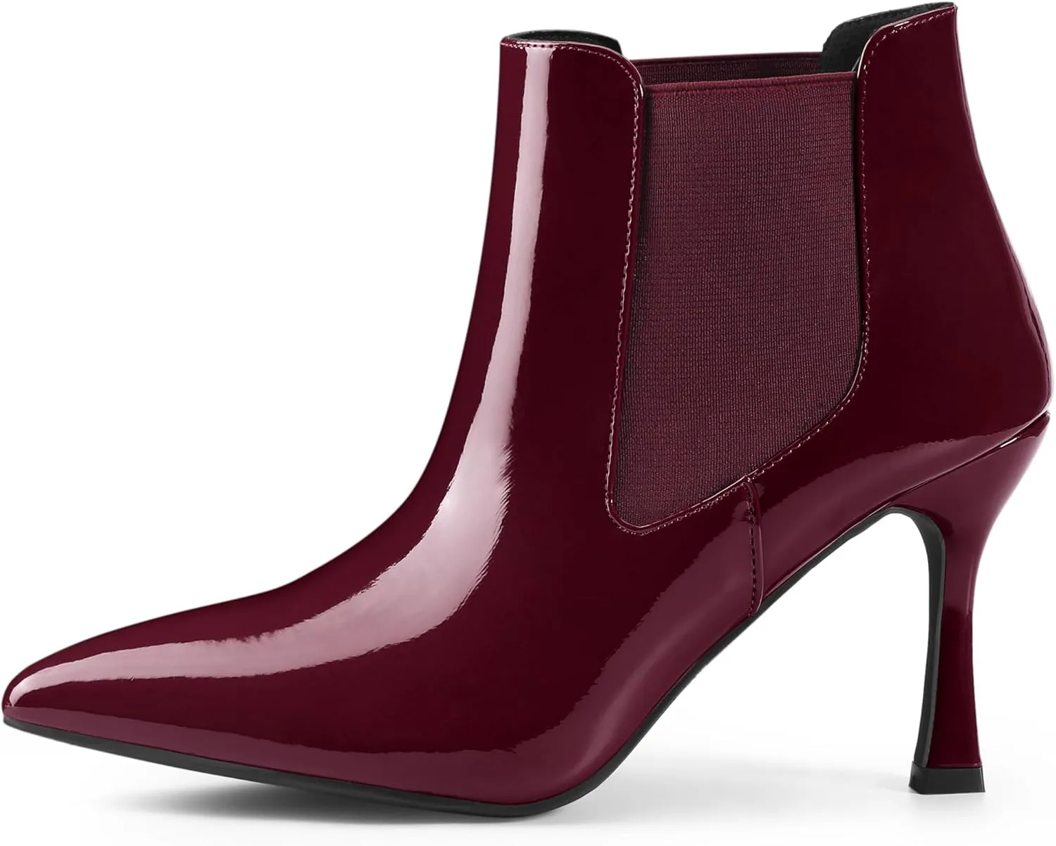 Allegra K Women's Pointed Toe Stiletto Heels Chelsea Ankle Booties