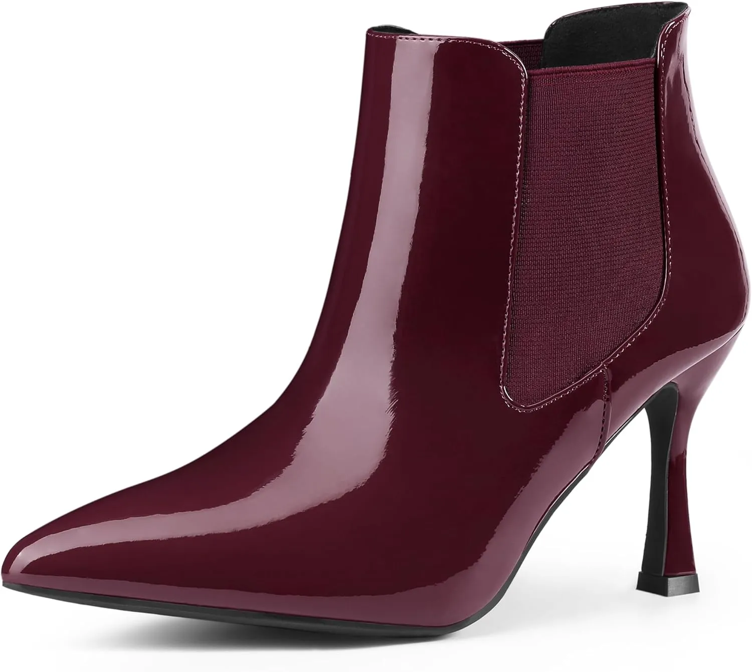 Allegra K Women's Pointed Toe Stiletto Heels Chelsea Ankle Booties