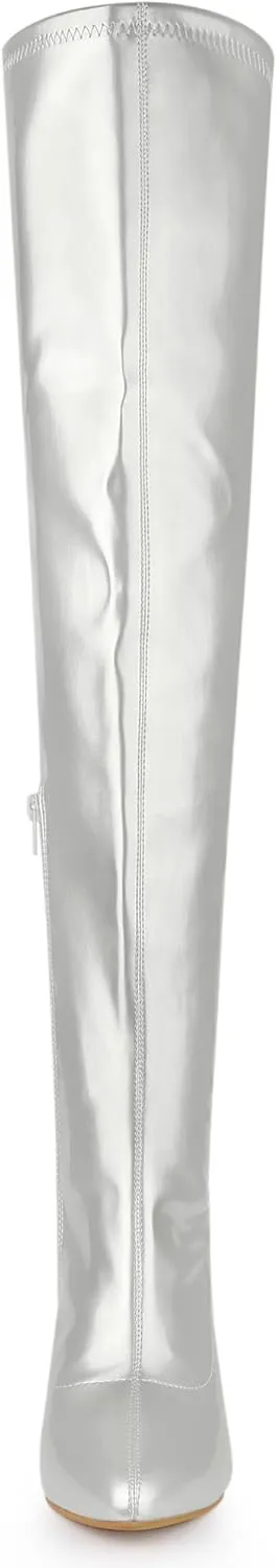 Allegra K Women's Pointed Toe Stiletto Heels Over The Knee High Boots