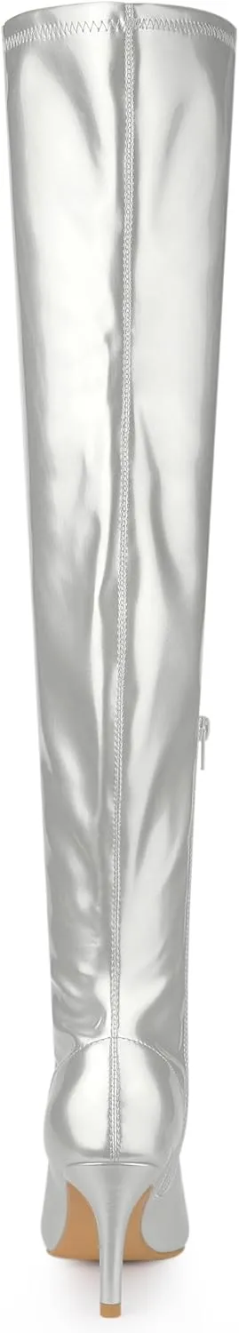 Allegra K Women's Pointed Toe Stiletto Heels Over The Knee High Boots
