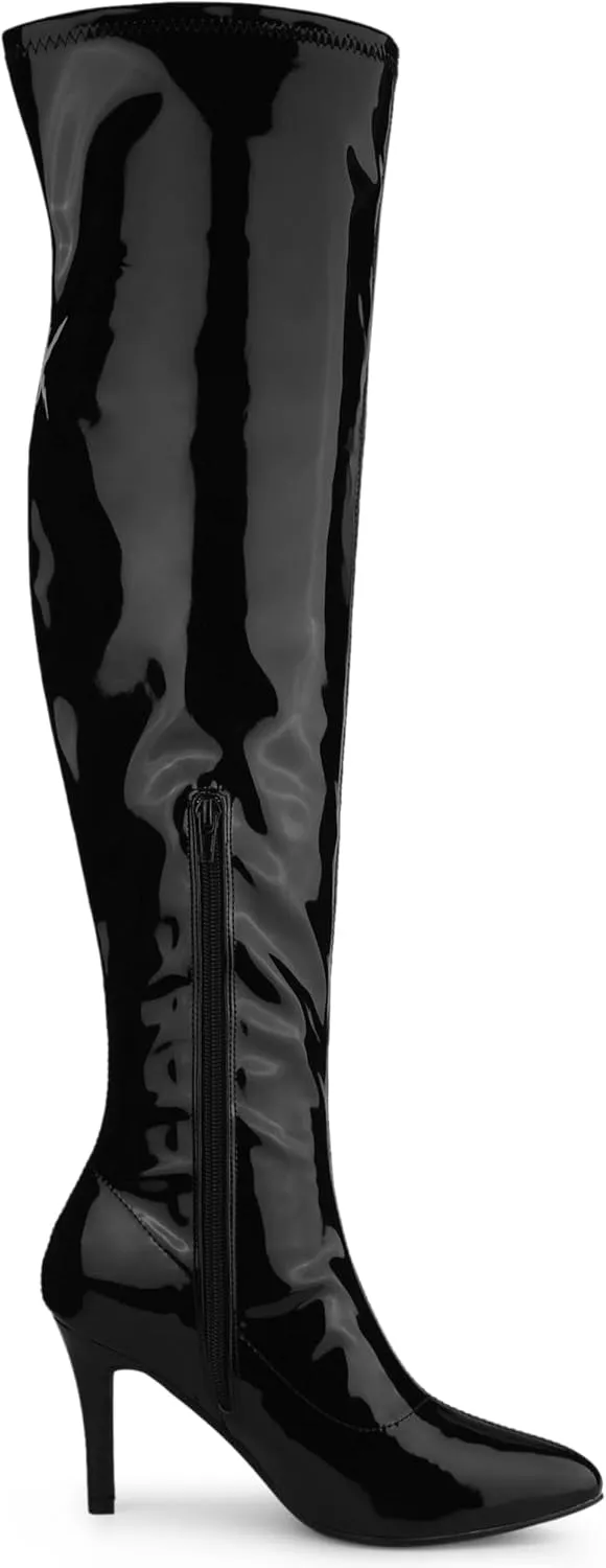 Allegra K Women's Pointed Toe Stiletto Heels Over The Knee High Boots