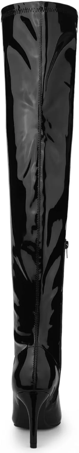 Allegra K Women's Pointed Toe Stiletto Heels Over The Knee High Boots