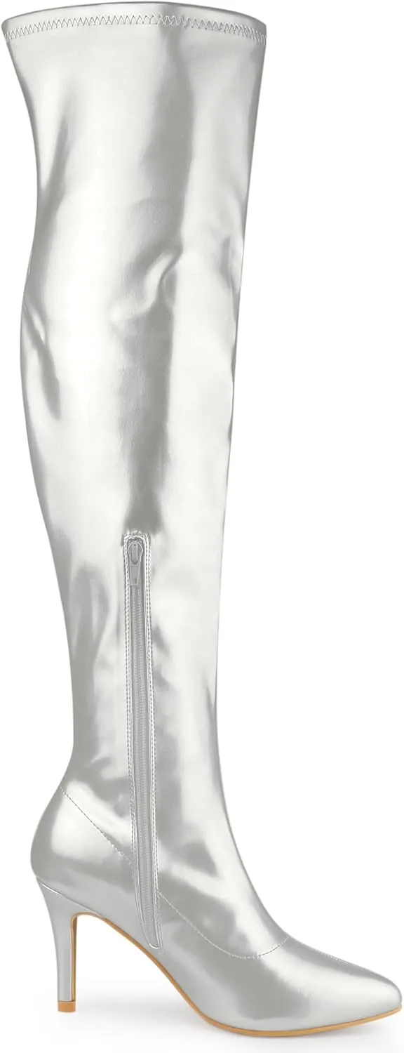 Allegra K Women's Pointed Toe Stiletto Heels Over The Knee High Boots