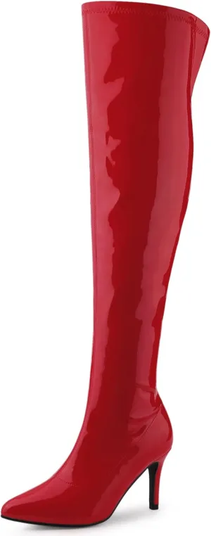 Allegra K Women's Pointed Toe Stiletto Heels Over The Knee High Boots