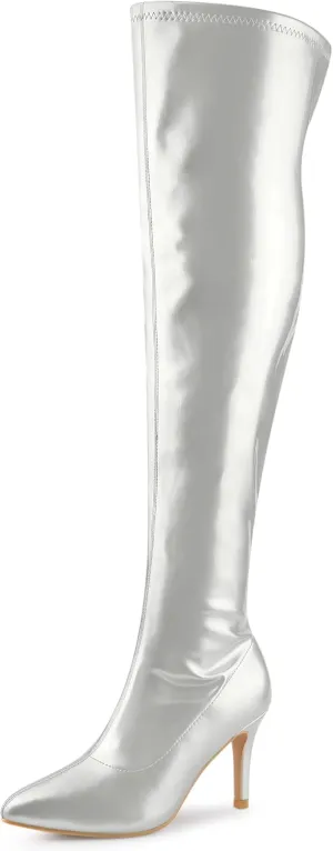 Allegra K Women's Pointed Toe Stiletto Heels Over The Knee High Boots