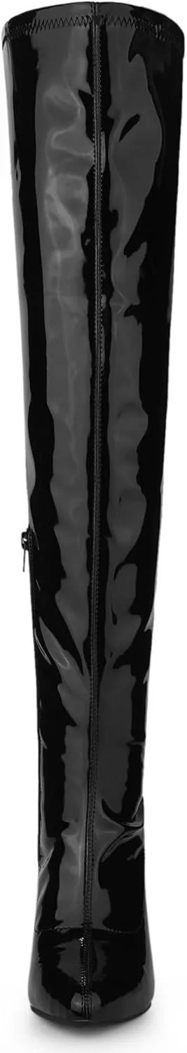 Allegra K Women's Pointed Toe Stiletto Heels Over The Knee High Boots