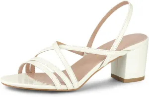 Allegra K Women's Strappy Slingback Chunky Heels Slide Sandals