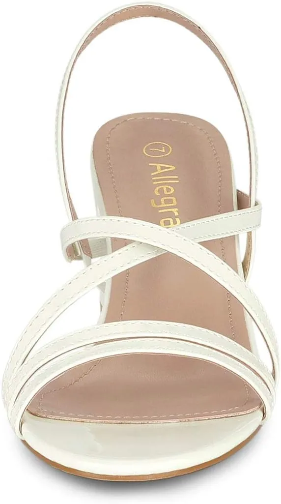 Allegra K Women's Strappy Slingback Chunky Heels Slide Sandals