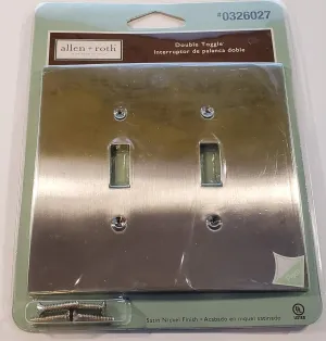 Allen   Roth Double Toggle Satin Nickel Finish Metal Switch Wall Plate